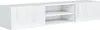 A white, modern TV cabinet with two open shelves in the center and two closed compartments on the sides. Produktbild-Vorschau