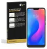 A product box for a screen protector is shown next to a smartphone displaying a colorful wallpaper. Produktbild-Vorschau
