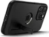A black iPhone case with a kickstand is shown from a diagonal rear view. Podgląd zdjęcia produktu