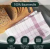 5er Set Geschirrtücher, Baumwolle, 50x70 cm, rot-kariert Produktbild-Vorschau 4