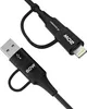 Wozinsky WNBAA, 1 m, 2 x USB A, USB C/Lightning, Czarny Podgląd zdjęcia produktu 2