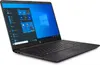 A black HP laptop is shown at an angle on a white background. The laptop screen displays the Windows 11 operating system. Produktbild-Vorschau