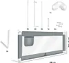 A product image showing a bed rail and its various components, along with assembly instructions and dimensions. Produktbild-Vorschau