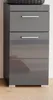 A tall, narrow gray cabinet with three drawers against a light gray wall and on a light wood floor. Anteprima dell’immagine prodotto