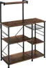 A kitchen baker's rack with shelves and a wire basket. Voir les images du produit