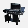Barbecue a gas a 4 bruciatori con fuoco laterale, Nero Anteprima dell’immagine prodotto 2