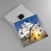 Wanduhr - Quadrat - Glasuhr - Yacht Meer Welle - 30x30cm - Produktbild-Vorschau 2
