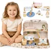 ECOTOYS EF4175 Puppenhaus im Koffer, zweistöckig, mit 20 Produktbild-Vorschau 2