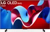 A television screen displaying a colorful, abstract graphic with text overlay. Produktbild-Vorschau
