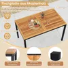 KOMFOTTEU 4-teiliges Gartenmöbel Set aus Akazienholz & Produktbild-Vorschau 2
