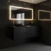 RODAN | Szafka pod umywalkę - Czarna - 160 cm - Z Blatem - Podgląd zdjęcia produktu 2