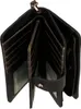 An open dark brown wallet with multiple compartments and card slots. Produktbild-Vorschau