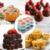 3 Stück Silicone Muffin Trays (Grau, Rosa, Pfauenblau) Produktbild-Vorschau 4