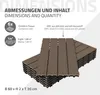 A stack of WPC (wood-plastic composite) tiles, with text overlays describing their dimensions, quantity, and material composition. Podgląd zdjęcia produktu