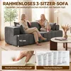 HOMCOM Sofa 3 Sitzer 194 cm Boneless Sofa mit Produktbild-Vorschau 4