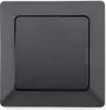 A close-up studio shot of a dark gray light switch. Produktbild-Vorschau