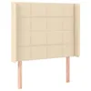 The Living Store LED Kopfteil Creme 93x16x118/128 cm Stoff Produktbild-Vorschau 3