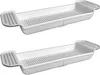 2er Set Badewannenablage Ausziehbar Weiß Wannenablage Produktbild-Vorschau 1