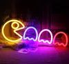 A neon sign shaped like Pac-Man and ghosts. Voir les images du produit