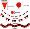 ZERODECO Tissue Pom Poms Set - Party Deko in Rot Schwarz Produktbild-Vorschau 5