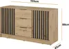 Kommode Stilo Eiche Artisan mit Lamellen – 155 cm, 2 Türen, Produktbild-Vorschau 3