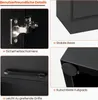 A collage of four close-up images showcasing different features of a black cabinet. Anteprima dell’immagine prodotto