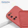 A close-up view of a red phone case, showing the camera cutout and the interior texture. Produktbild-Vorschau