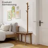 Odkládací stolek COSTWAY s věšákem na kabáty z masivního Náhled obrázku produktu 6