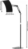 A black light therapy panel with a stand, shown with dimensions indicated. Produktbild-Vorschau
