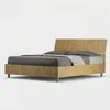 ITYHOME - Bett mit Lattenrost 160x190 schräges Kopfteil Produktbild-Vorschau 1