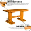 Gartenmöbel-Set "Rustikal" Farbton Pinie 160x200x80 cm Produktbild-Vorschau 5