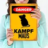 Danger Kampf Maus Metallschild XXL in 28x38 cm mit Maus Produktbild-Vorschau 3