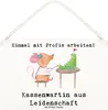 Mr. & Mrs. Panda Schild Kassenwartin Leidenschaft DIN A6 - Produktbild-Vorschau 1