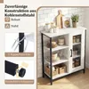 COSTWAY Sideboard Holz, Küchenschrank mit Tür, Ablagen & Produktbild-Vorschau 5