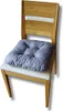 A single gray upholstered chair cushion is placed on a wooden chair. Anteprima dell’immagine prodotto