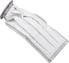 A white vacuum cleaner bag with a gray connector, lying diagonally on a white background. Produktbild-Vorschau