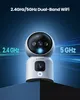 A ZOSI security camera is shown with text highlighting its dual-band WiFi capabilities. Produktbild-Vorschau