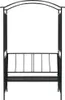 Záhradná pergola s lavičkou čierna 128x50x207 cm železná Náhľad obrázku produktu 2