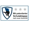 A marketing graphic with a shield logo, three stars, and German text. Produktbild-Vorschau