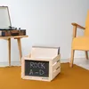 Navaris Holz Schallplatten Kiste mit Kreidetafel - 42,9 x Produktbild-Vorschau 2