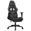 vidaXL Gaming-Stuhl mit Fußstütze Schwarz und Grau Produktbild-Vorschau 1