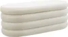 A cream-colored upholstered bench with a rounded, layered design. Produktbild-Vorschau