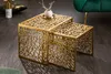 Handgearbeiteter Couchtisch ABSTRACT 50cm 2er Set gold im Produktbild-Vorschau 2