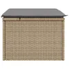 Gartenhocker mit Kissen Beige 55x55x37 cm Poly Rattan Produktbild-Vorschau 5