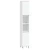 A tall, narrow white cabinet with three open shelves and a closed cabinet at the bottom, standing on four gold-tipped legs. Produktbild-Vorschau