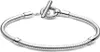 A silver Pandora Moments snake chain bracelet with a toggle clasp is displayed against a white background. Náhled obrázku produktu