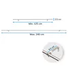 Two adjustable curtain rods shown with measurements. Produktbild-Vorschau