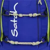 Close-up of a blue backpack with white lettering and rope details. Náhled obrázku produktu