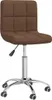 A studio shot of a brown office chair on a white background.