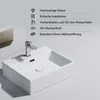 HOROW Hänge Waschbecken Keramik Aufsatzwaschbecken Weiß Produktbild-Vorschau 2